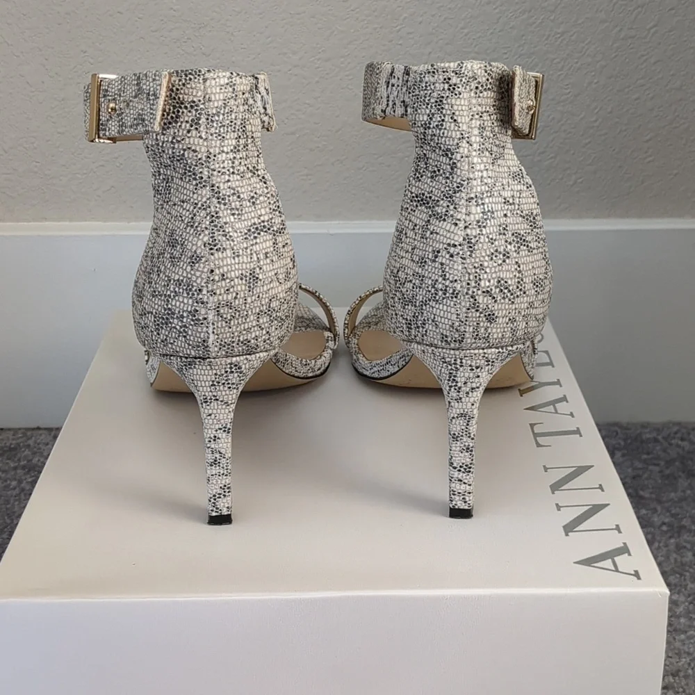 Alaina lizard embossed leather sandals - Picture 3 of 5